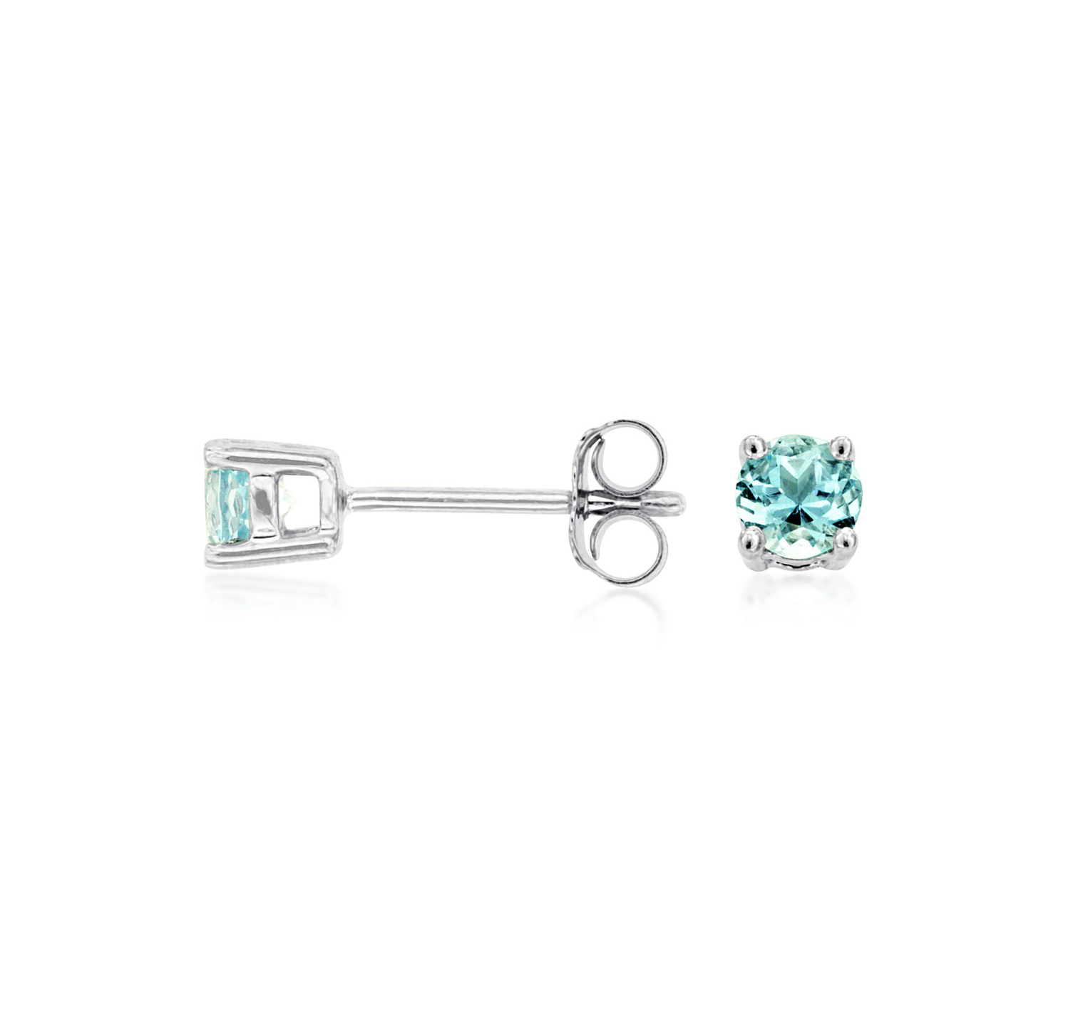 Sabel Collection White Gold Aquamarine Stud Earrings